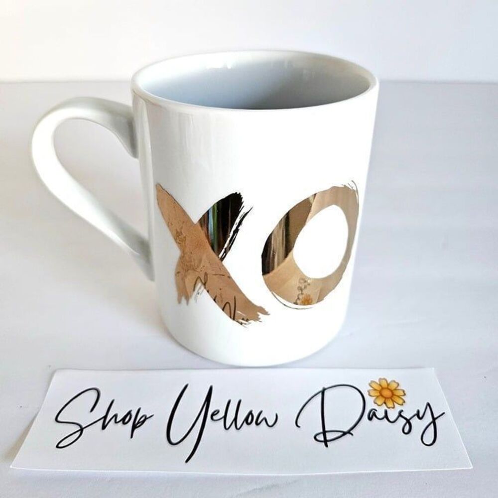 Ceramic‎ XO Mug Metallic Gold Design 12 Oz Fringe Studio~F210.2